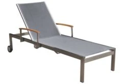 OUTFLEXX Rollliege, Silber, Edelstahl/Textilene, Mit Gasfeder, 195,5x74x35cm