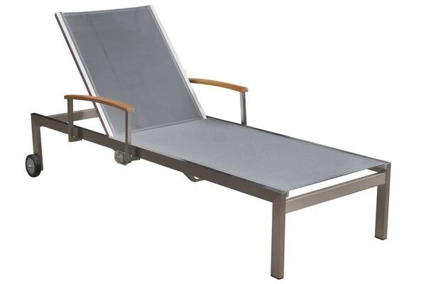 OUTFLEXX Rollliege, Silber, Edelstahl/Textilene, Mit Gasfeder, 195,5x74x35cm 3 OUTFLEXX Rollliege, Silber, Edelstahl/Textilene, Mit Gasfeder, 195,5x74x35cm