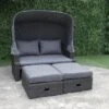OUTFLEXX Fontana Loungebett, Grau, Polyrattan, Doppel-halbrund, Mit Unterschiebbaren Hockern, Dach Klappbar -Grüne Freude 1 18545.jpg