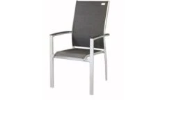 DOPPLER Expert Sessel, Silber/schwarz, Alu/Textilene, 56 X 63 X 100 Cm, Stapelbar