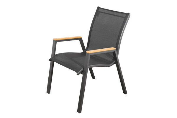 OUTFLEXX Stapelstuhl, Anthrazit Matt, Aluminium/Holzimitat, 70x56x89cm 3 OUTFLEXX Stapelstuhl, Anthrazit Matt, Aluminium/Holzimitat, 70x56x89cm