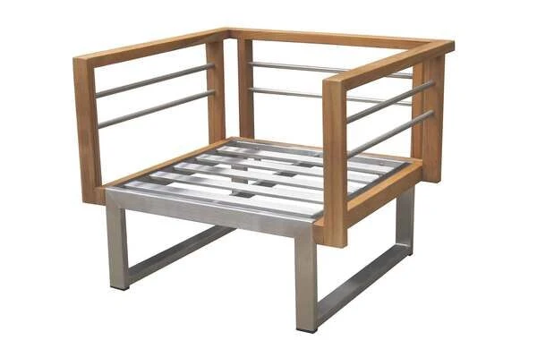 OUTFLEXX Sessel, Natur / Grau, FSC-Teak / Edelstahl / Olefin, 79x74x64 Cm 7 OUTFLEXX Sessel, Natur / Grau, FSC-Teak / Edelstahl / Olefin, 79x74x64 Cm - Image 6