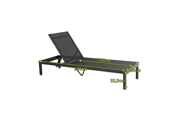 OUTFLEXX Rollliege, Anthrazit Matt, Aluminium, 193x60x32,5cm, Rückenlehne Verstellbar 7 OUTFLEXX Rollliege, Anthrazit Matt, Aluminium, 193x60x32,5cm, Rückenlehne Verstellbar - Image 5