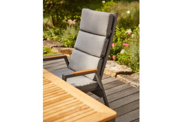 SIENA GARDEN Savona Sessel, Matt Graphit , Alu/FSC-Teak/Texfabric, 74x60x110 Cm, Verstellbare Rückenlehne, Inkl. Polster 5 SIENA GARDEN Savona Sessel, Matt Graphit , Alu/FSC-Teak/Texfabric, 74x60x110 Cm, Verstellbare Rückenlehne, Inkl. Polster - Image 3