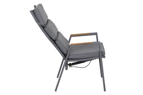 SIENA GARDEN Savona Sessel, Matt Graphit , Alu/FSC-Teak/Texfabric, 74x60x110 Cm, Verstellbare Rückenlehne, Inkl. Polster 8 SIENA GARDEN Savona Sessel, Matt Graphit , Alu/FSC-Teak/Texfabric, 74x60x110 Cm, Verstellbare Rückenlehne, Inkl. Polster - Image 6