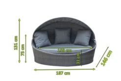 OUTFLEXX Sonneninsel, Grau, Polyrattan/Olefin, 187x146x75/131, Verstellbares Dach 16 OUTFLEXX Sonneninsel, Grau, Polyrattan/Olefin, 187x146x75/131, Verstellbares Dach -Grüne Freude 23404 5.jpg