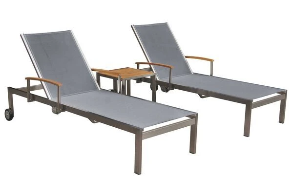 OUTFLEXX Rollliege, Silber, Edelstahl/Textilene, Mit Gasfeder, 195,5x74x35cm 4 OUTFLEXX Rollliege, Silber, Edelstahl/Textilene, Mit Gasfeder, 195,5x74x35cm - Image 2