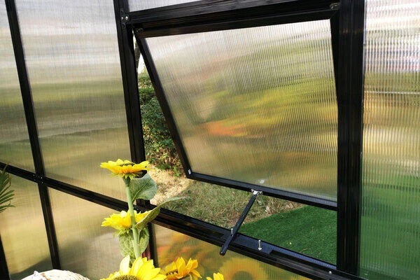 OUTFLEXX Gewächshaus, Schwarz, Alu/Polycarbonat, 295x295x270 Cm, Pulverbeschichtet 6 OUTFLEXX Gewächshaus, Schwarz, Alu/Polycarbonat, 295x295x270 Cm, Pulverbeschichtet - Image 4