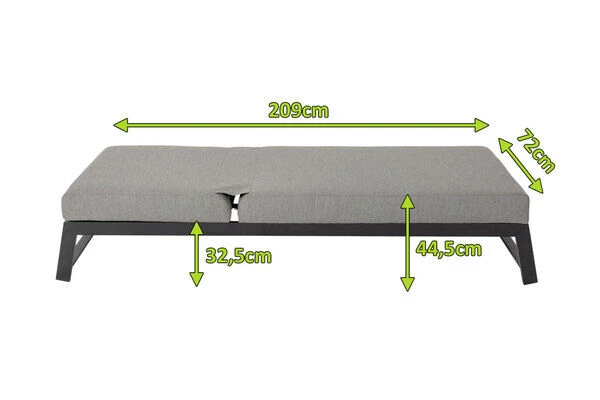 OUTFLEXX Allure Sonnenliege, Flanelle, Alu/Sunbrella, 211 X 74 X 44,5 Cm, Verstellbare Kopfstütze 7 OUTFLEXX Allure Sonnenliege, Flanelle, Alu/Sunbrella, 211 X 74 X 44,5 Cm, Verstellbare Kopfstütze - Image 5