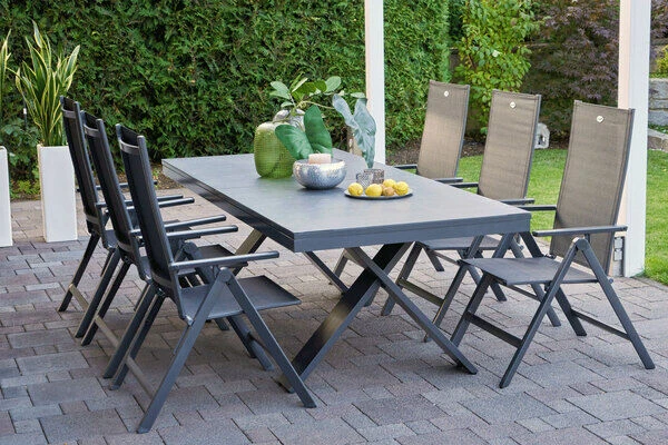 HARTMAN Exklusivmodell Xanadu Ausziehtisch, Xerix, Alu / Glaskeramik, 220/280 X 100 Cm, X-Gestell 8 HARTMAN Exklusivmodell Xanadu Ausziehtisch, Xerix, Alu / Glaskeramik, 220/280 X 100 Cm, X-Gestell - Image 6