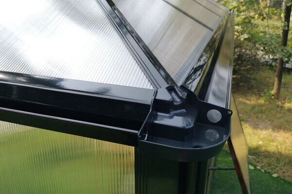 OUTFLEXX Gewächshaus, Schwarz, Alu/Polycarbonat, 295x295x270 Cm, Pulverbeschichtet 11 OUTFLEXX Gewächshaus, Schwarz, Alu/Polycarbonat, 295x295x270 Cm, Pulverbeschichtet - Image 9