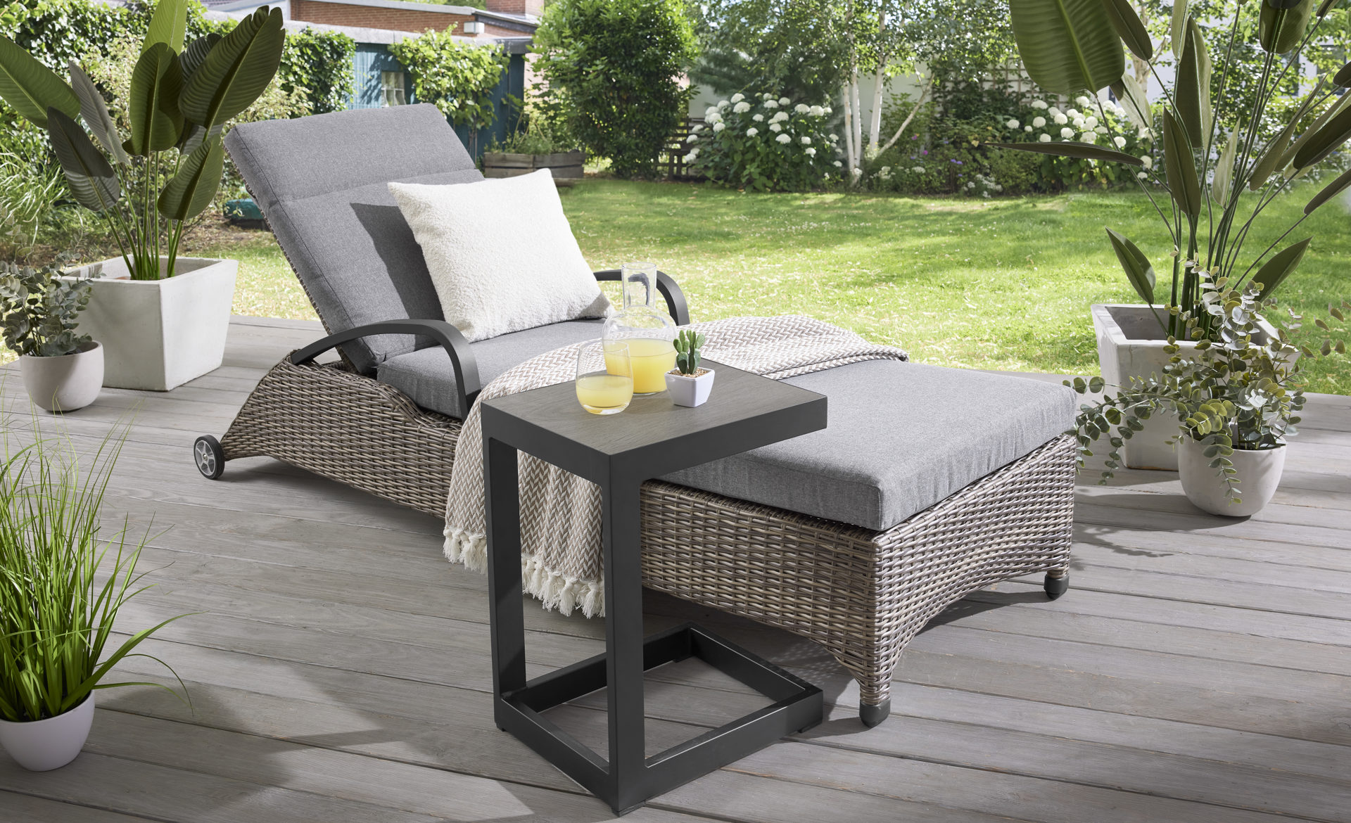 Grüne Freude -Grüne Freude Raeume Garten Gartenliegen Gartenliege Wholesaler aus Kunststoff in Grau Wholesaler Liege Komido 199528 Geflecht omega braun guenstiger